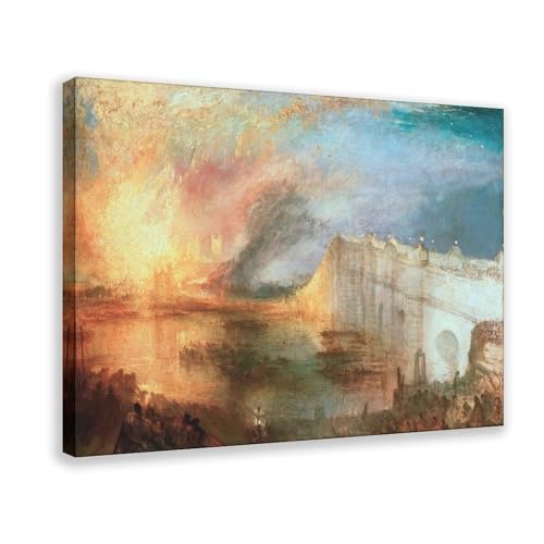 Impression sur toile Turner The Burning of The Houses 20x30 cm