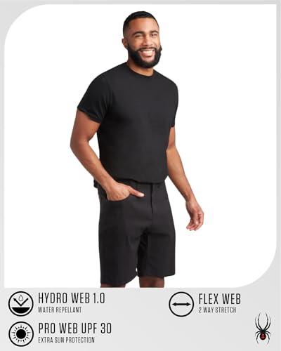 Spyder Mens Tech Shorts - UPF 30+ Lightweight Performance Stretch Water-Resistant 5-Pocket Woven Shorts for Men (30-38)3
