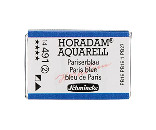 Schmincke - HORADAM® AQUARELL - Finest Artists' Watercolour Paints, 491 Paris Blue, 14 491 043, 1/1 pan