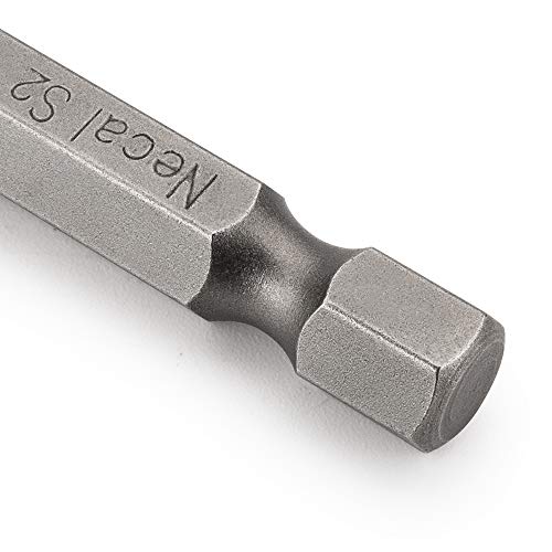 Rocaris 6 pcs 1/4 Inch Hex Shank Long Magnetic Square Head Screwdriver Bits Set Power Tools SQ1, SQ2, SQ2.7, SQ3, SQ4, SQ5 For Poket Hole Jig- 2 inch Length
