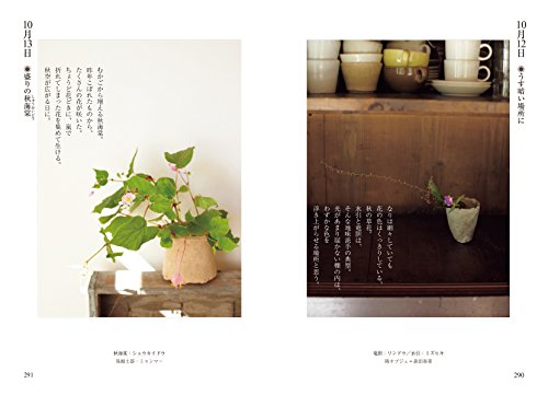 登場するのは、しなやかな中にも力強さをまとう「その季節に咲く」花々。それらを、器や空き瓶などに挿して設えることで、空間に息吹が生まれる様子が、まざまざと感じられます。
花の「飾り方」を学べるのはもちろんのこと、365日の写真を通して「季節の花」に触れることで、街に息づく植物からも「今」を感じる自分へと変化していくことでしょう。