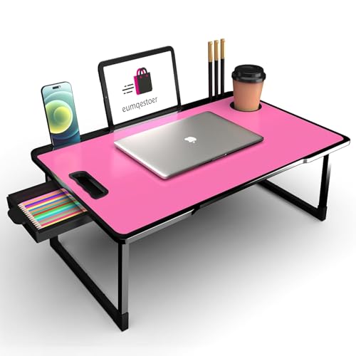 Image of TER Office Table for Home /Writing Desk for Office /Folding Table for School /Folding Study Table /Work from Home -Multipurpose Table-> (B-Pink N COTTED)