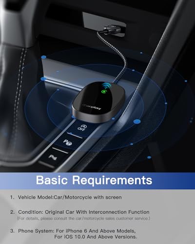 ESSAGER CarPlay Draadloze adapter voor iPhone, 5G WiFi, converteer bekabelde naar draadloze dongle, plug-and-play, voor ingebouwd CarPlay-voertuig, iPhone 6+, iOS 10+ - Afbeelding 4