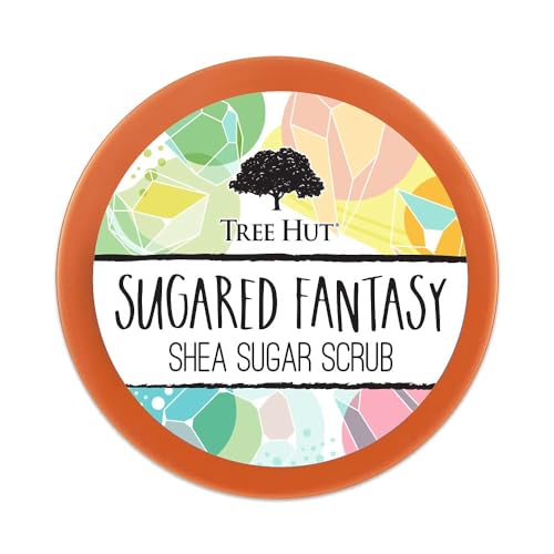 Tree Hut Sugared Fantasy Shea Sugar Scrub | Esfoliante corporal esfoliante remove a pele morta e sec