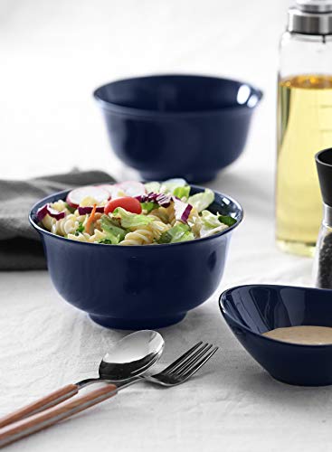 Teocera Soup Bowls, Cereal Bowl Set, 30 Ounce For Salad Pasta, Soup, Noodle, Porcelain Microwave Safe Bowls - Set Of 6, Navy #TOP4