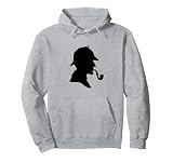 Famous Sherlock Holmes detective silhouette hat pipe book Pullover Hoodie