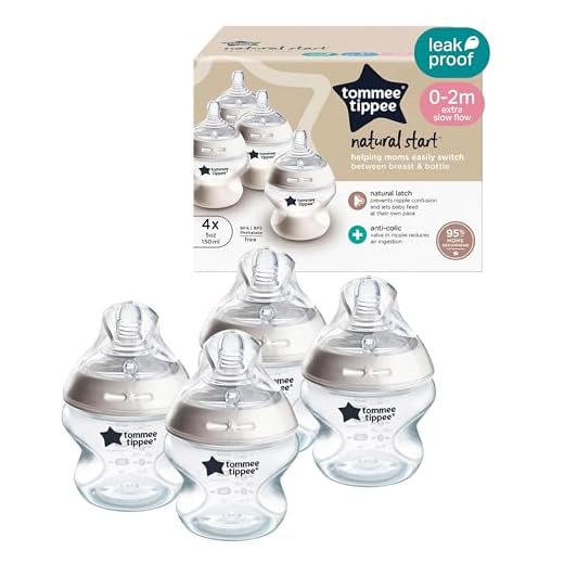 Tommee Tippee Closer To Nature Baby Bottles Extra Slow Flow Breast-Like Nipple With Anti-Colic Valve (5oz, 4 Count)