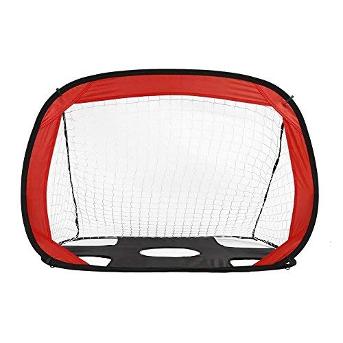 OFKPO Portería de Fútbol para Niños, Portería de Fútbol Infantil Portátil y Plegable, Portería Pared Tamaño de 110x75x75cm, Fácil de Guardar Indoor & Outdoor Sport Práctica y Juegos (Negro y Rojo)