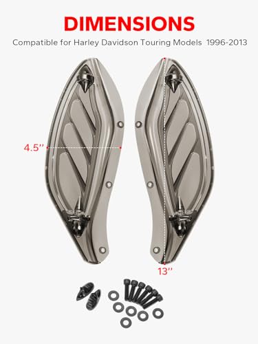 Image of Smoke Upper Fairing Adjustable Air Deflectors Fairing Side Wing Windshield Compatible for Harley Touring 1996-2013