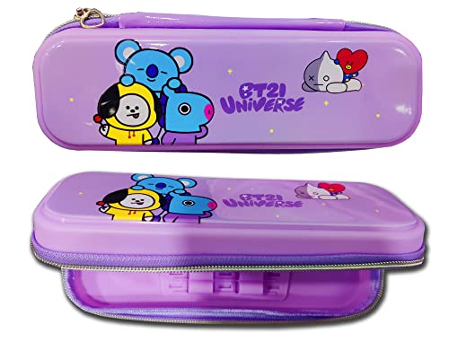 Image of Neel Silicone Pencil Pouch For School Stationery Case Geometry Box Kids Bt-21 Bts Return Gift Girls Large 1 Pcs Random (Multicolor)