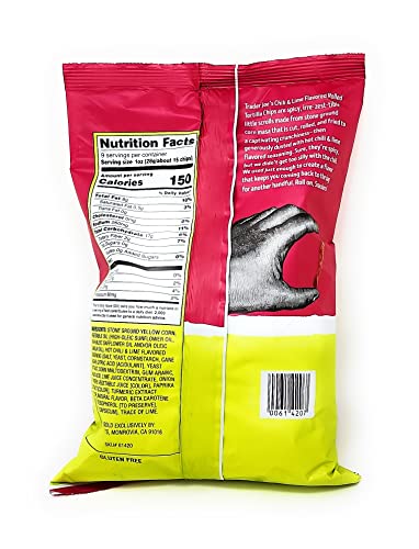 Trader Joe's Rolled Corn Tortilla Chips Chili & Lime Flavored Net Wt. 9 Oz (255G) - Pack Of 1 #TOP1