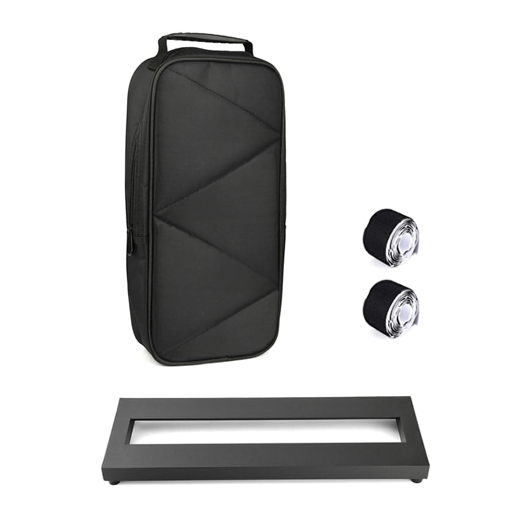 Supporto portatile per effetti a pedale per chitarra, di piccole dimensioni, con borsa per il trasporto e 2 rotoli di nastro