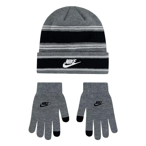 Image of Nike Kids Grade School Futura Club Beanie Hat & Gloves Set Youth Boys Girls