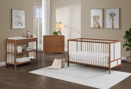espidoo Pixie Toddler Guardrail and Stabilizer Bar: Modern Style Wood Converts Crib to Toddler Bed - 52.50 inch Walnut Safe Sleep Rail for Baby Aged 18-36 Months - Bedroom Safety & Security