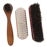 SOIMISS 3 Piezas Cepillo de Pelo de Caballo Cepillo para lustrar Zapatos Cepillo para Gamuza Mango de Cepillo de Zapatos Cepillo para Limpiar Zapatos Cepillo para Botas Bambú