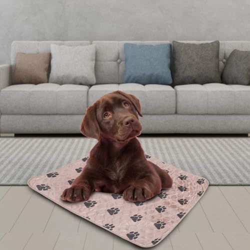 Image of Reusable Dog Pee Pads, Waterproof Training Pads for Dogs, Dog Pee Pad Urine Mat for Pet Dogs Cats(80*90cm -Brown )