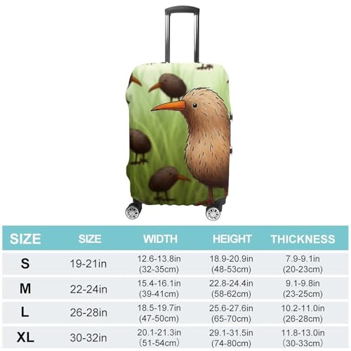 Travel Luggage Cover Elastic Suitcase Protector Anti-Scratch Washable Kiwi Bird Cute Luggage Sleeve Tsa Approved Carry on Covers Baggage Cover Fits 18-32 Inch Luggages2