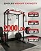 ExploreHorizon Power Cage with LAT Pulldown & Cable Crossover System, 2000LBS Multi-Functional Power Rack, All-in-1 Weight Cage Home Gym with Adjustable Pulley System, Squat Rack for Garage, Home