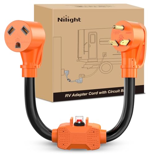 Nilight RV Power Adapter Cord with Circuit Breaker Overload Protector