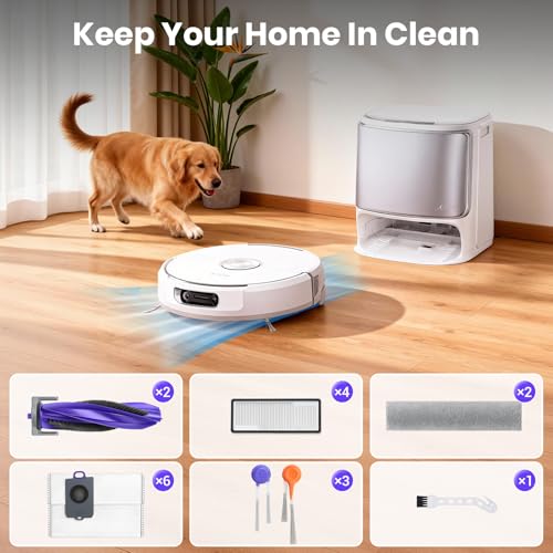Image of 21 Pack Replacement Accessories Parts for Narwal Flow Replacement Parts Compatible with Narwal Flow Robotic Vacuum Parts with 2 Roller Brush,2 Mops,4 HEAP,6 Dust Bags,6 Side Brushes,1 Brush