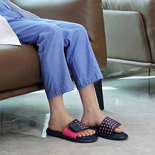 Stq Slide Sandals For Women With Memory Foam Lightweight Recovery Cushioned Slide Shoes Navy For Beach Roes 10 #TOP6