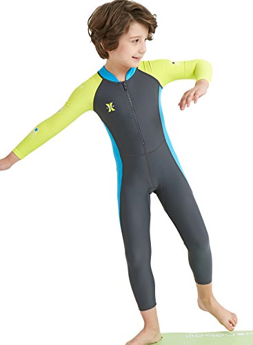 Dive & Sail Kids Sun Protection Swimwear One Piece Rash Guard Swimsuit Long Sleeve Stretch Wetsuit For Boys And Girls Grey S #TOP3