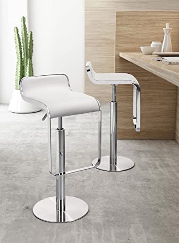Zuo Modern - Equino Barstool White - Modern - Seating - Steel, Steel, Foam, 100% Polyurethane - Indoor - 35In Height #TOP2