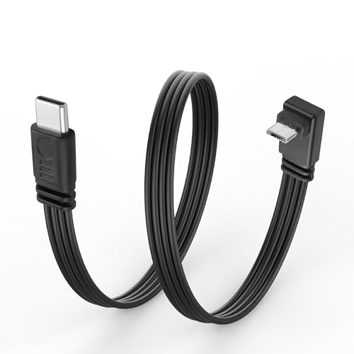JSADZKJ Câble USB Type-C vers Micro USB Ultra-Flexible,Câble de données Plat Micro 5 Broches à...