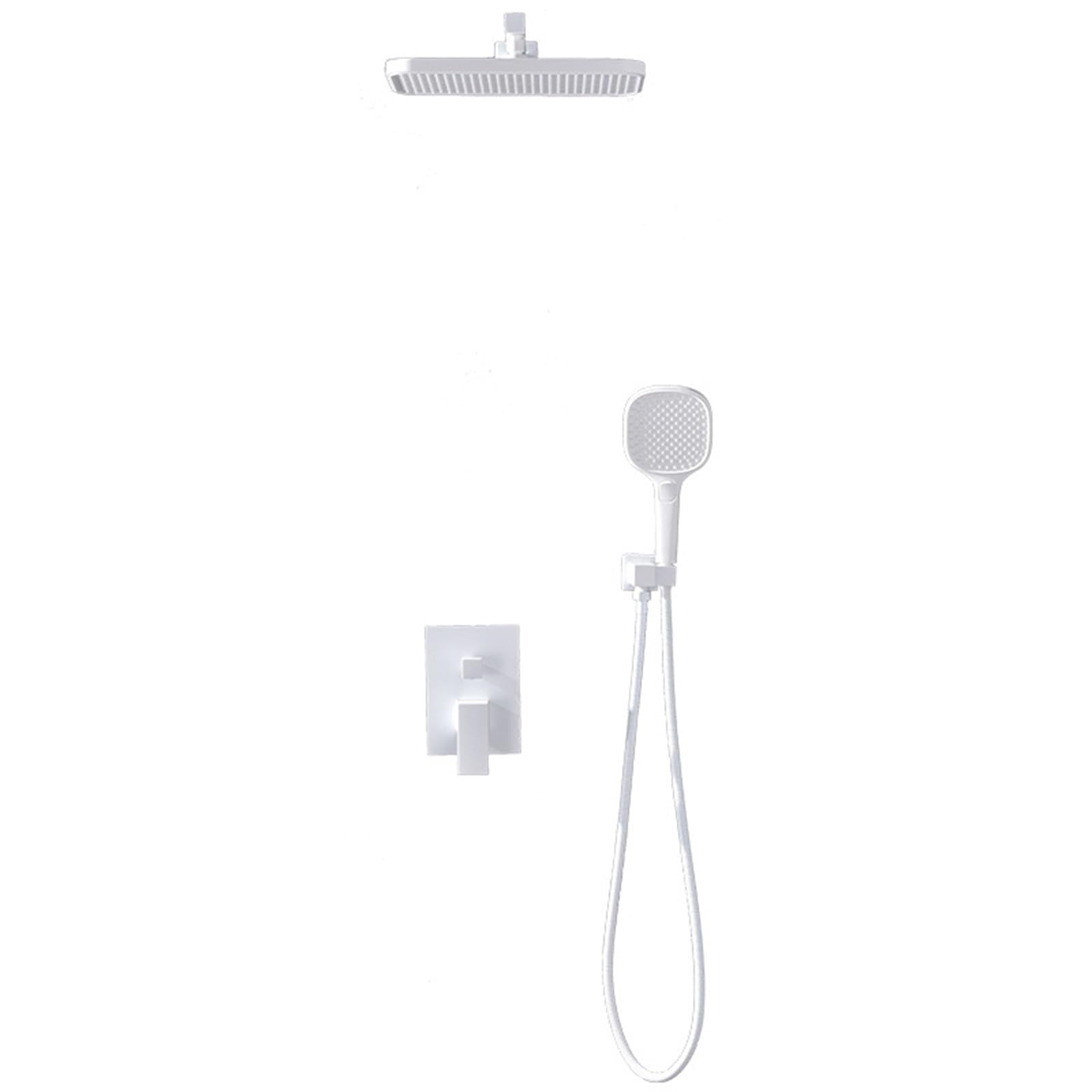 Ensemble de douche mural blanc encastrable pour optimiser l'espace et le confort
