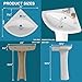 HOMLYLINK Corner Pedestal Sink White 1 Hole, 23 x 19 Inch Small Bathroom Pedestal Sink Combo, 1 Overflow Hole, 1 Faucet Hole, Pure White Porcelain, Triangular, for Corner of Bathroom