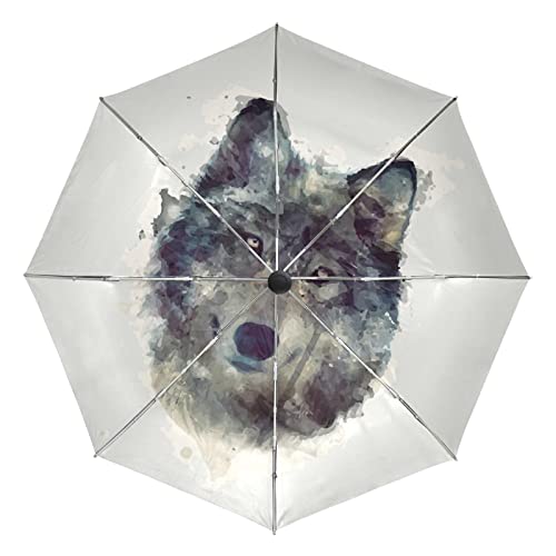 Parapluie loup automatique de luxe pliant élégant et résistant pour femme