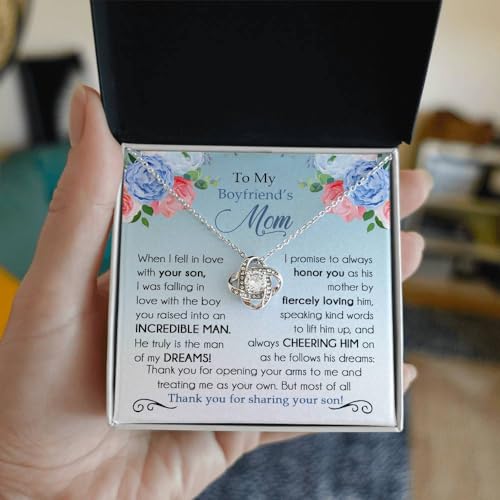 To My Boyfriend's Mom Necklace, Boyfriends Mom Gifts From Girlfriend, Necklace For Her, Christmas Mother's Day Birthday Gift For Boyfriends Mom With Message Card And Jewelry Box2