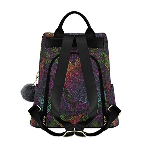 ALAZA Boho Sea Turtle With Lotuses And Mandala Backpack for Daily Shopping Travel2