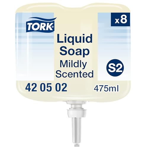 Tork Mildly Scented Mini Liquid Soap S2, Fresh Scent, 8 x 475ml, 420502
