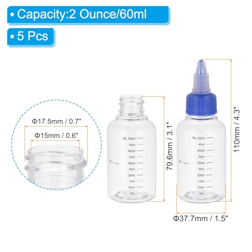Botella de plástico de 60 ml para evitar derrames de líquidos y dosificar con precisión 3