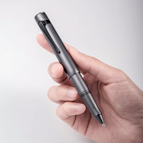 Image of Hongdian M2 Black Forest Mini Rollerball Pen Fine Point 0.5mm Slim Aluminium Pocket Pen with Black Ink Ideal for Travel and Signature Space Gray