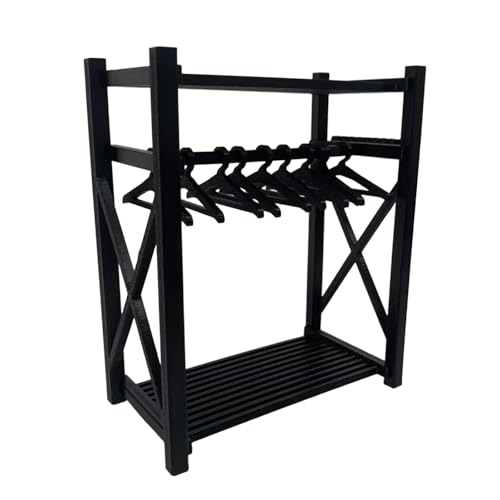 Armario para Casa de Muñecas con 10 Perchas de Material PP Negro