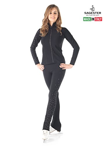 Sagester # 405 - Hand-Made In Italy/Ice Skating Pants/Swarovski/M, Black #TOP1
