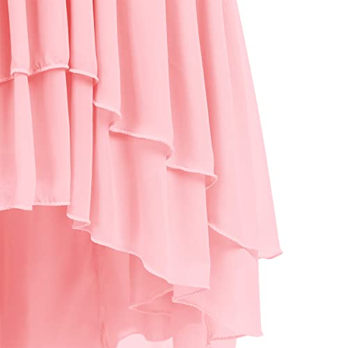 First Holy Communion Dresses - School Dance Dresses - Wedding Long Chiffon Junior Bridesmaid Dress For Kids Pageant Princess Birthday A Line Holiday Casual Ball Gown Pink Sweetheart 11-12 Years #TOP3