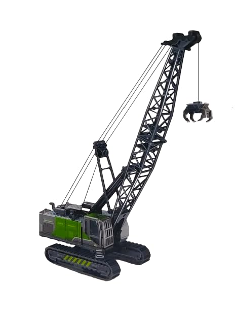 Image of Friction Powered Long Crane Toy for Kids Boys Die Cast Alloy Model Tower Crane Crawler Car Engineering Excavator Construction Truck Toys Pull Back Vehicle Gift (Multicolor)
