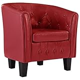 vidaXL Sessel Clubsessel Loungesessel Cocktailsessel Relaxsessel Bar Stuhl Sofa Büro Möbel Polstersessel Ledersessel Rot Kunstleder