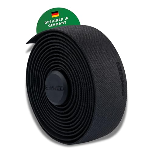 CONTEC Lenkerband Comfort.Micro, 2000x30x2,5 mm, aus EVA-Schaum mit Gel, selbstklebend und rutschsicher, mit Klebestreifen und 2 Lenkerstopfen, Paar