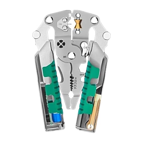 Sghtil Pelacables | Con comprobador de tensión aislado para trabajos pesados - Crimpadora de cable eléctrico y herramienta pelacables - Para trabajo, reparación de coches, calefacción, ventilación