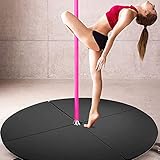 Dxcaicc Pole Dance Mat Round Folding Portable Pole Dance Crash Mat for Beginner Fitness Gymnastic Stripper Pole Safety Padding,Black,Thickness 5cm