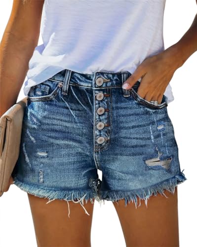 Image of MODARANI Denim Shorts for Women Distressed Jean Shorts Ripped Summer Hot Short