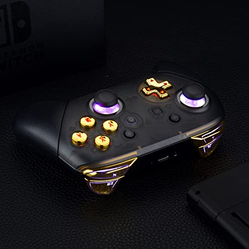 Botones LED para mando Switch Pro juego nocturno eXtremeRate dorado mod 7