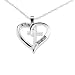 Silver Christian Cross & Heart Pendant [I Love Jesus] CZ Necklace -- Amazing Mothers Day, Easter or Christmas Gift for Girls Teens & Women