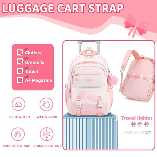 TYHOTULY Cute Backpack for Girls, Kawaii Large Capacity Bookbags for Teens Kids Preppy Aesthetic Book Bag for Elementary Middle High School with Star Pins and Furry Pendant 4+ Years Old (Pink) - Image 5