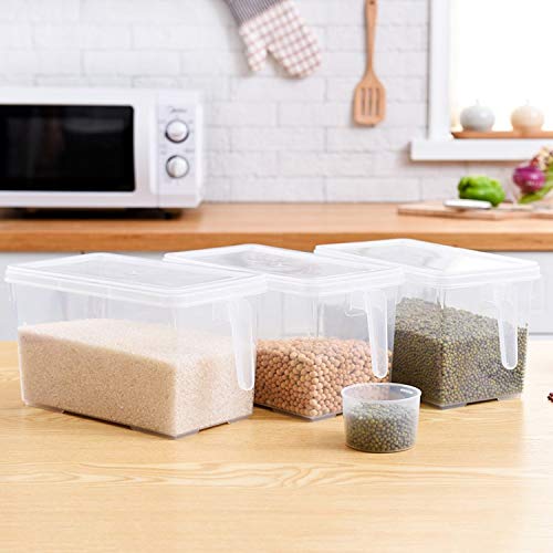 PENGKE Plastic Food Storage Container,with Lid and Handle,Food Storage Organizer Box Fresh Box for Kitchen Refridgerator Fridge Desk Cabinet Food Storage,Holds Furit Eggs Vegetables,5L Pack of 4 - Thumbnail 4