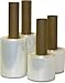 Stretch Wrap Film, Extended Core Handle Packing Wrap, Clear, 3 Inch x 1000 Feet, 80 Gauge, 18 Pack